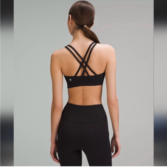 lululemon athletica Other - Lululemon Energy Black Strappy Sports Bra. Size 6